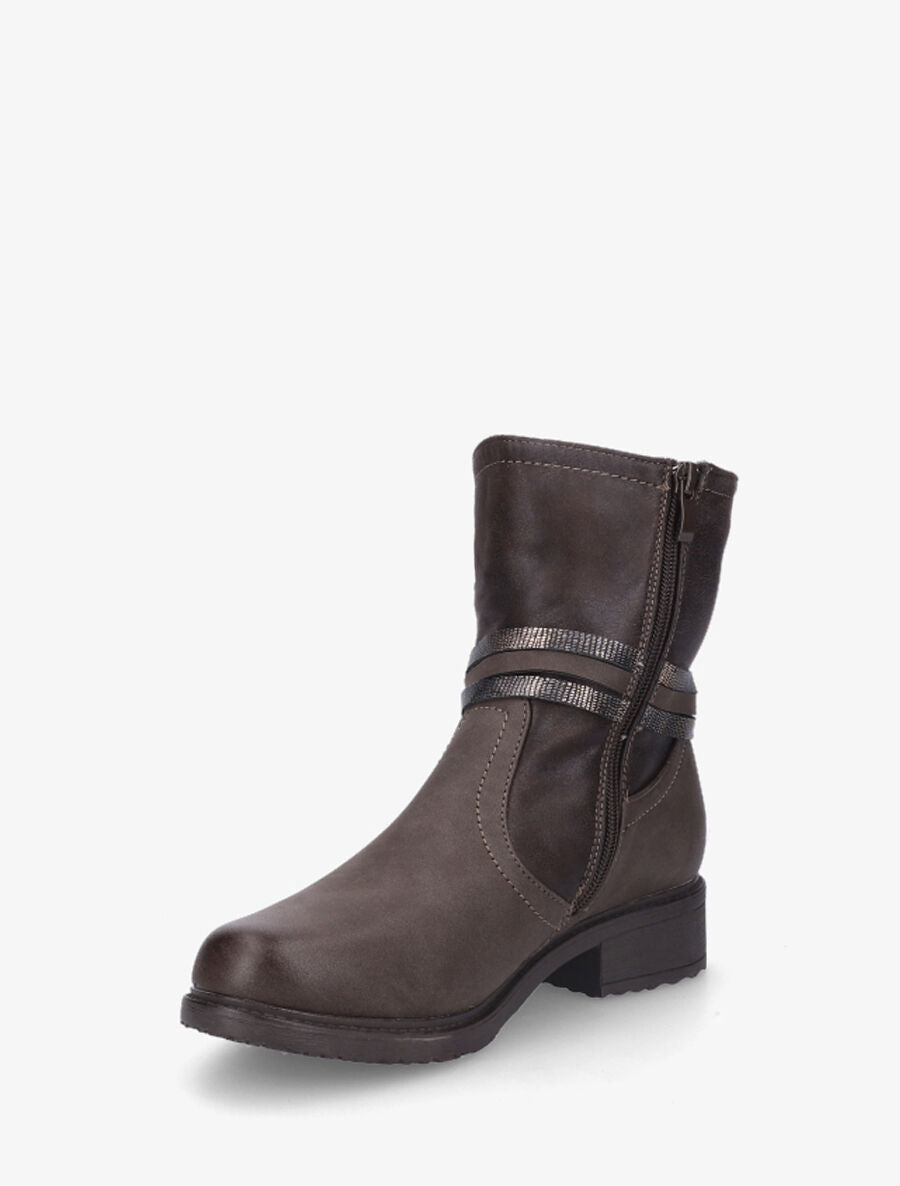 Bottines fourrées unies - Marron - 3