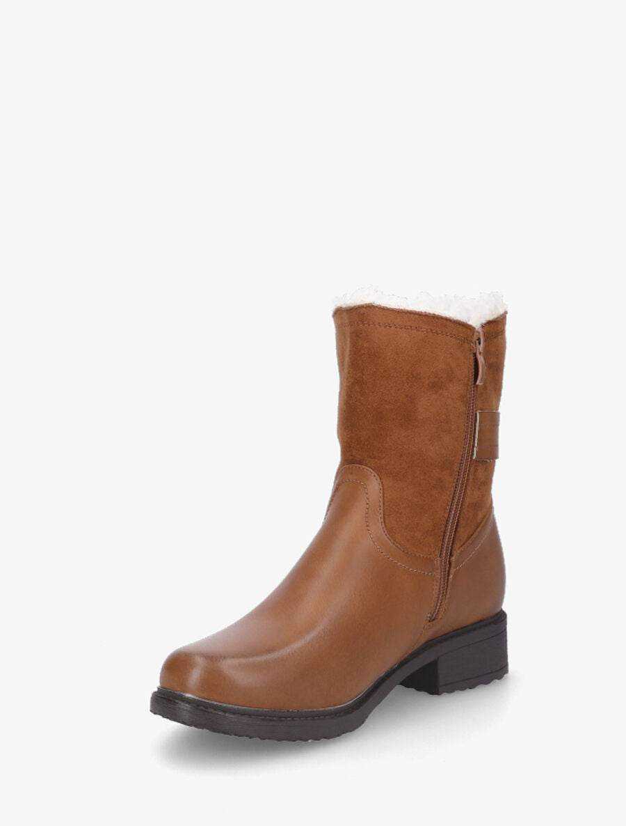 Bottines unies fourrées - Marron - 3