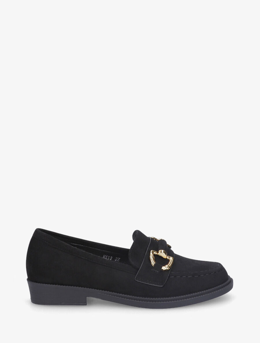 Mocassins unis en suédine - Noir - 5
