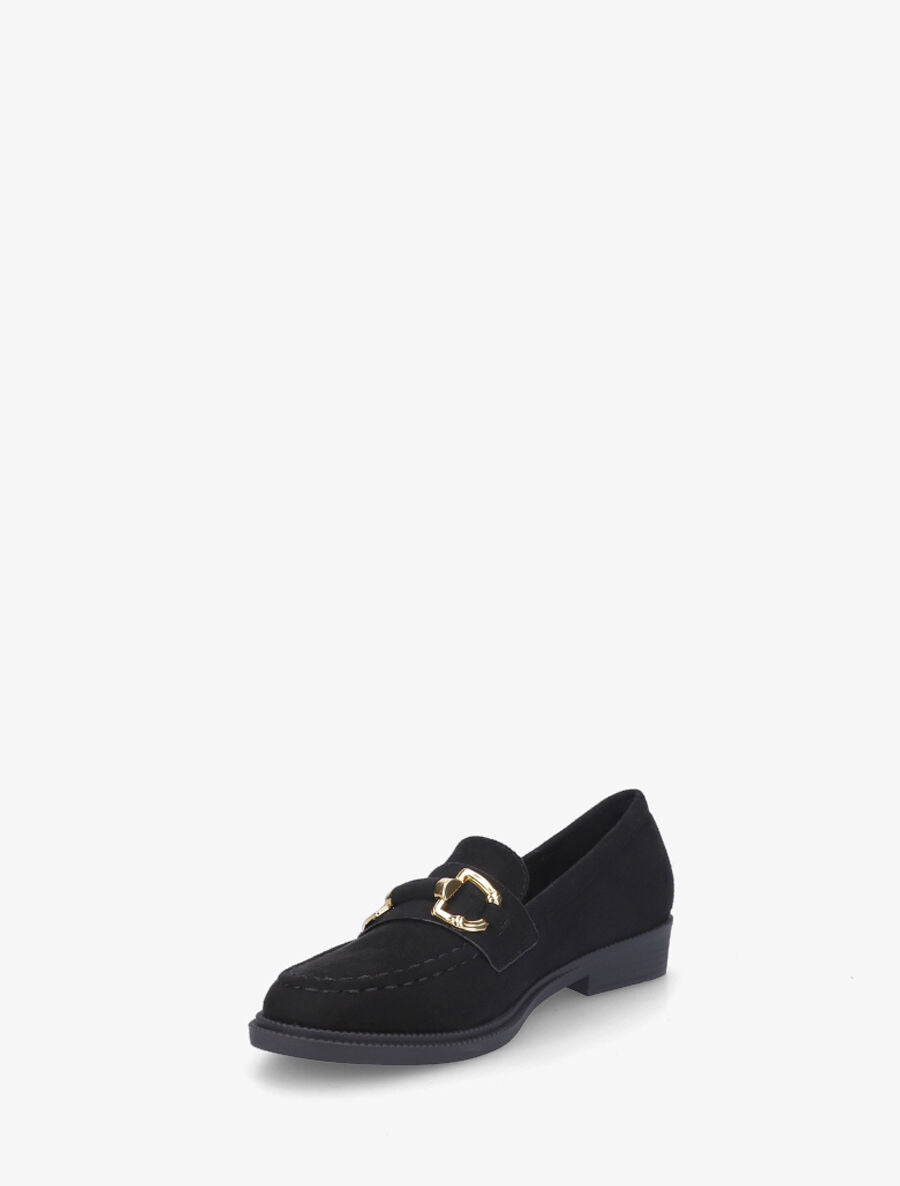 Mocassins unis en suédine - Noir - 3