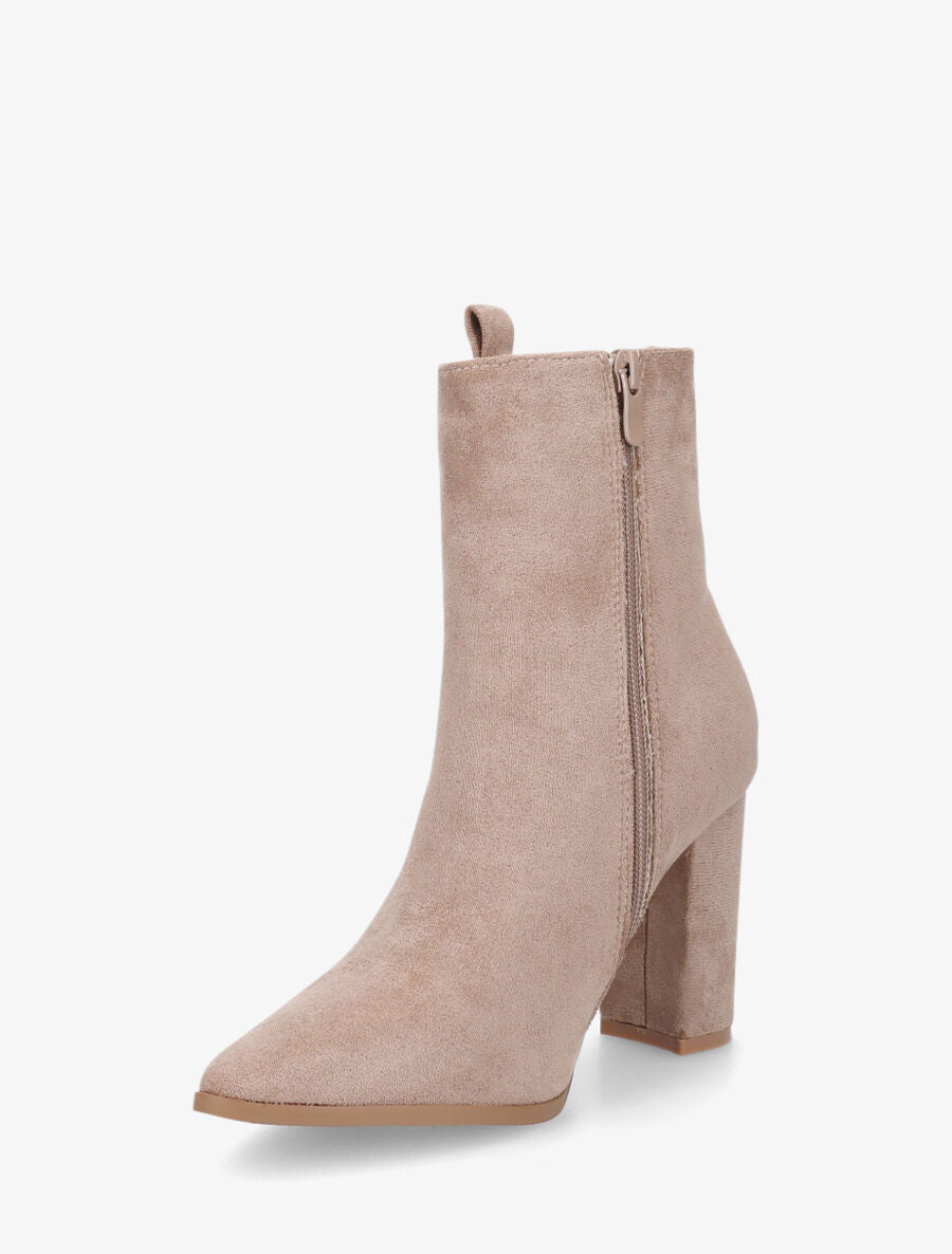 Bottines unies en suédine - Taupe - 3