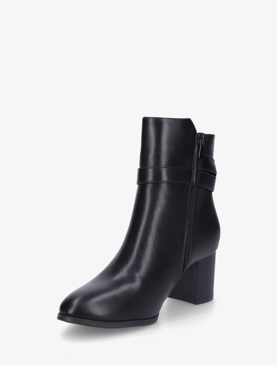 Bottines unies en simili - Noir - 3