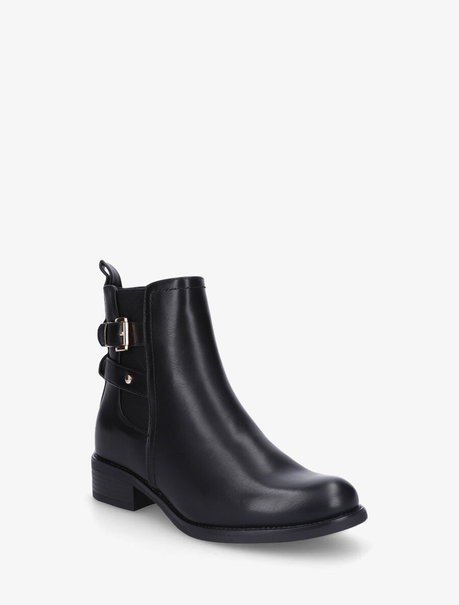 Bottines à cheville élastiquée en simili - Noir - 2