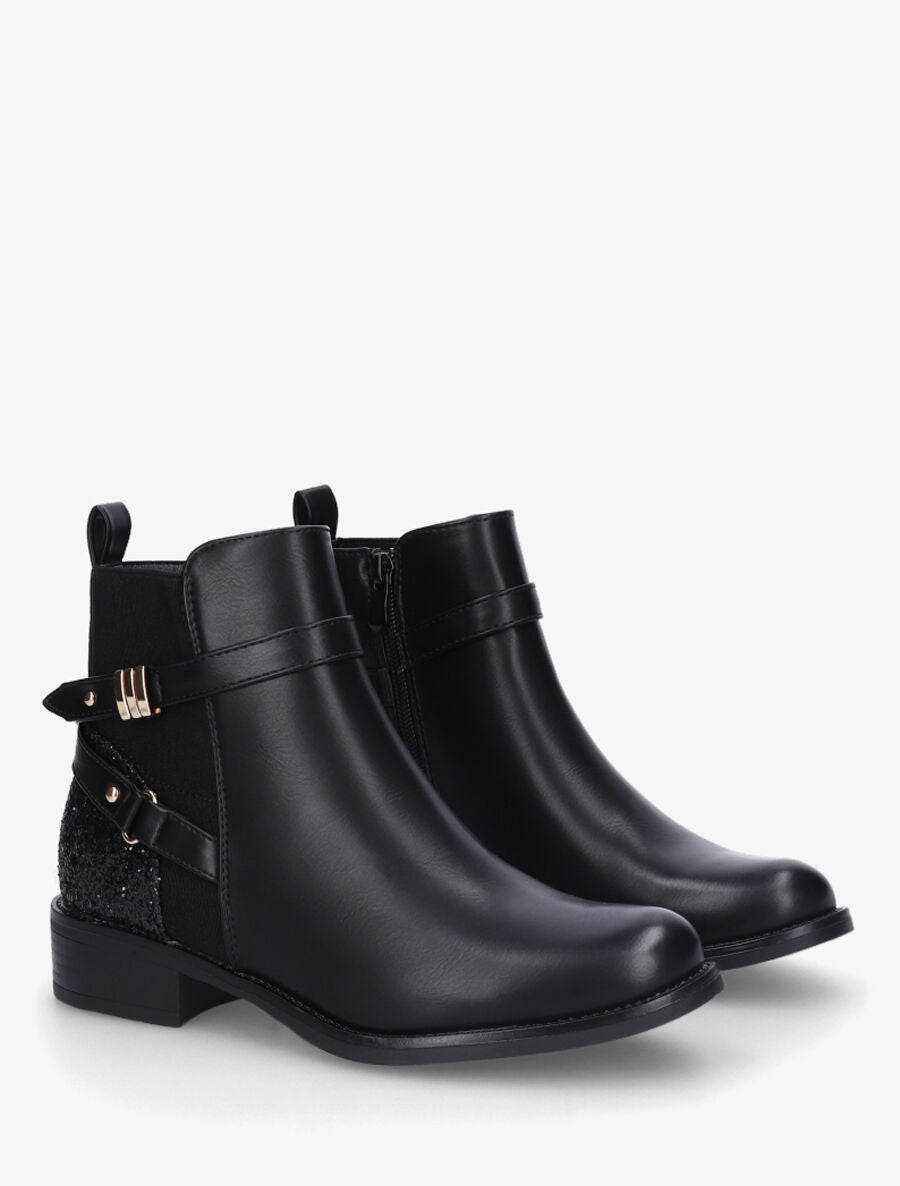 Bottines à contrefort pailletés - Noir - 5