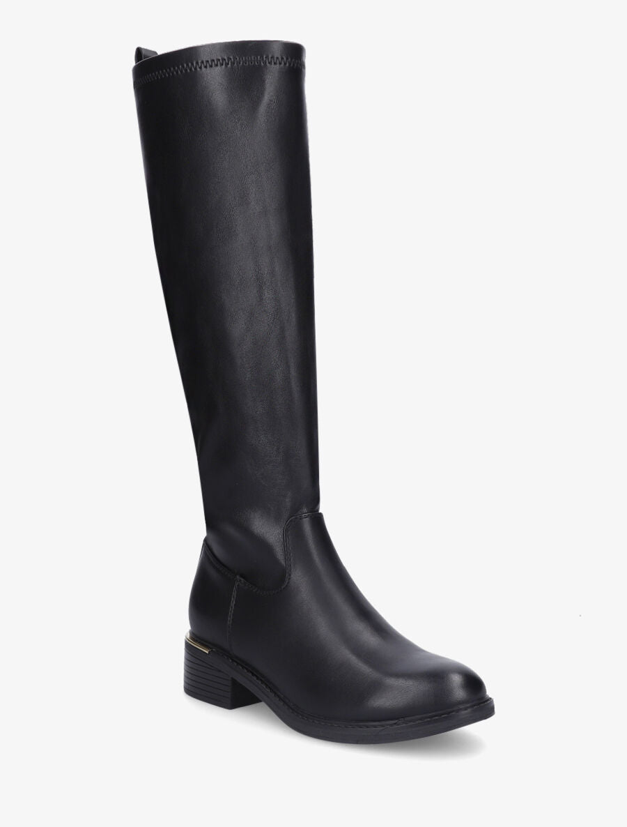 Bottes plates en simili - Noir - 2
