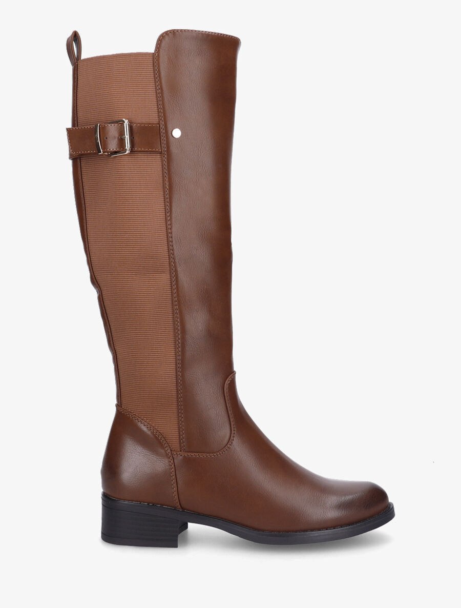 Bottes plates élastiquées à boucle - Camel - 1