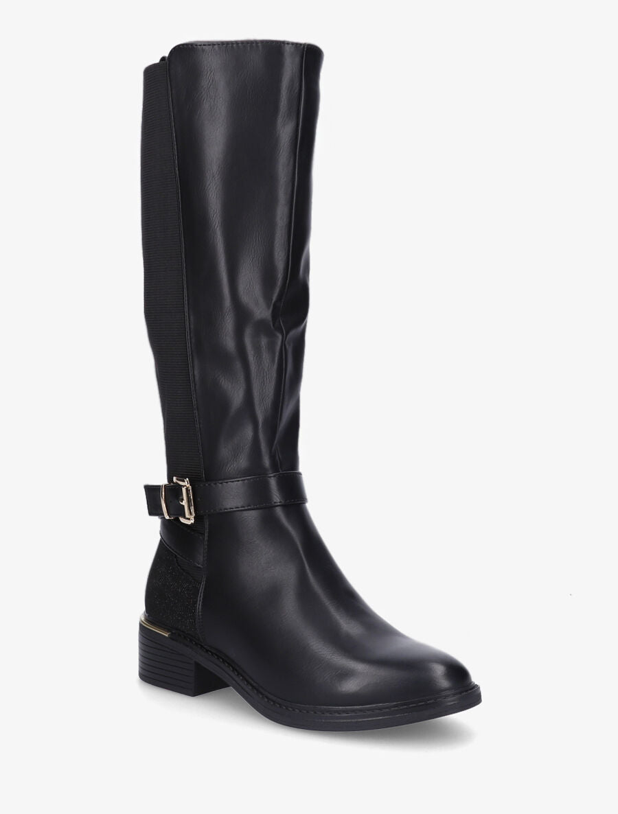 Bottes à contrefort paillété et métal - Noir - 2