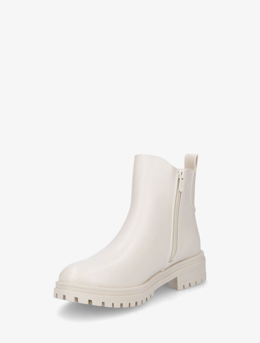 Bottines élastiquées unies - Crème - 3