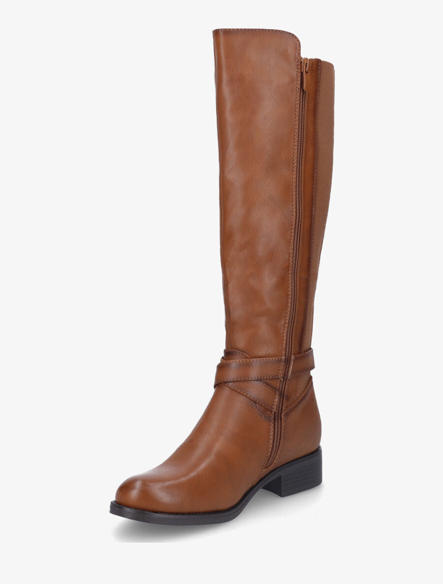 Bottes cavalières élastiquées - Camel - 3
