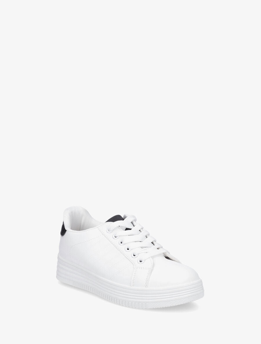 Sneakers à semelle texturée - Noir/blanc - 2