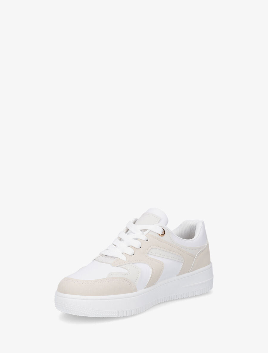 Sneakers classiques en simili - Beige - 3