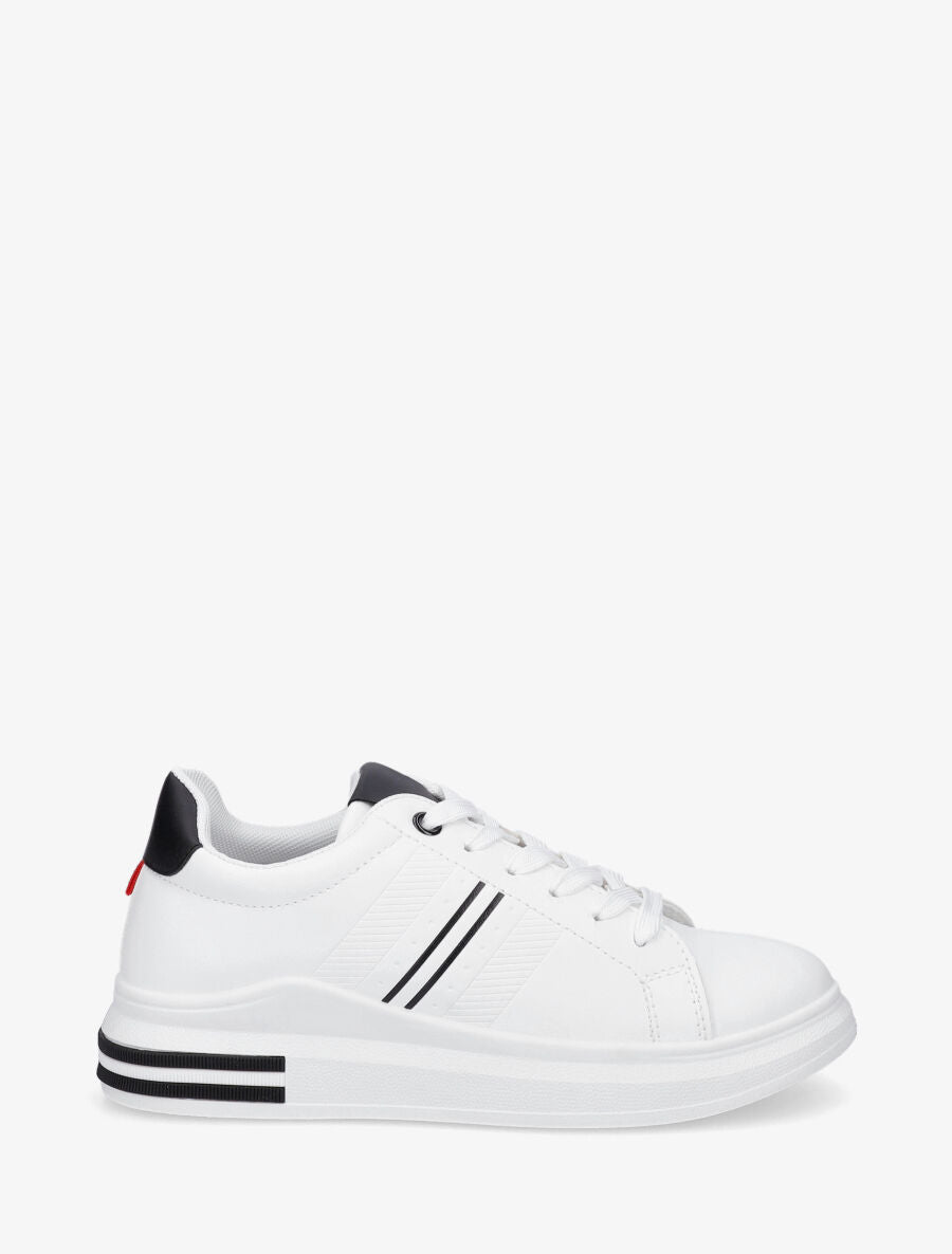 Sneakers à contrefort constratant - Blanc - 1