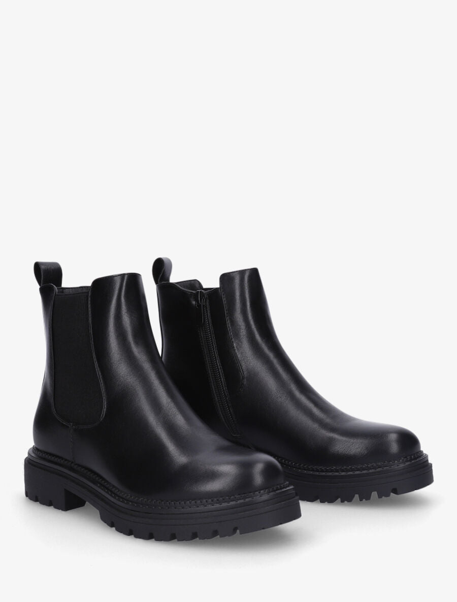Low boots en simili - Noir - 4