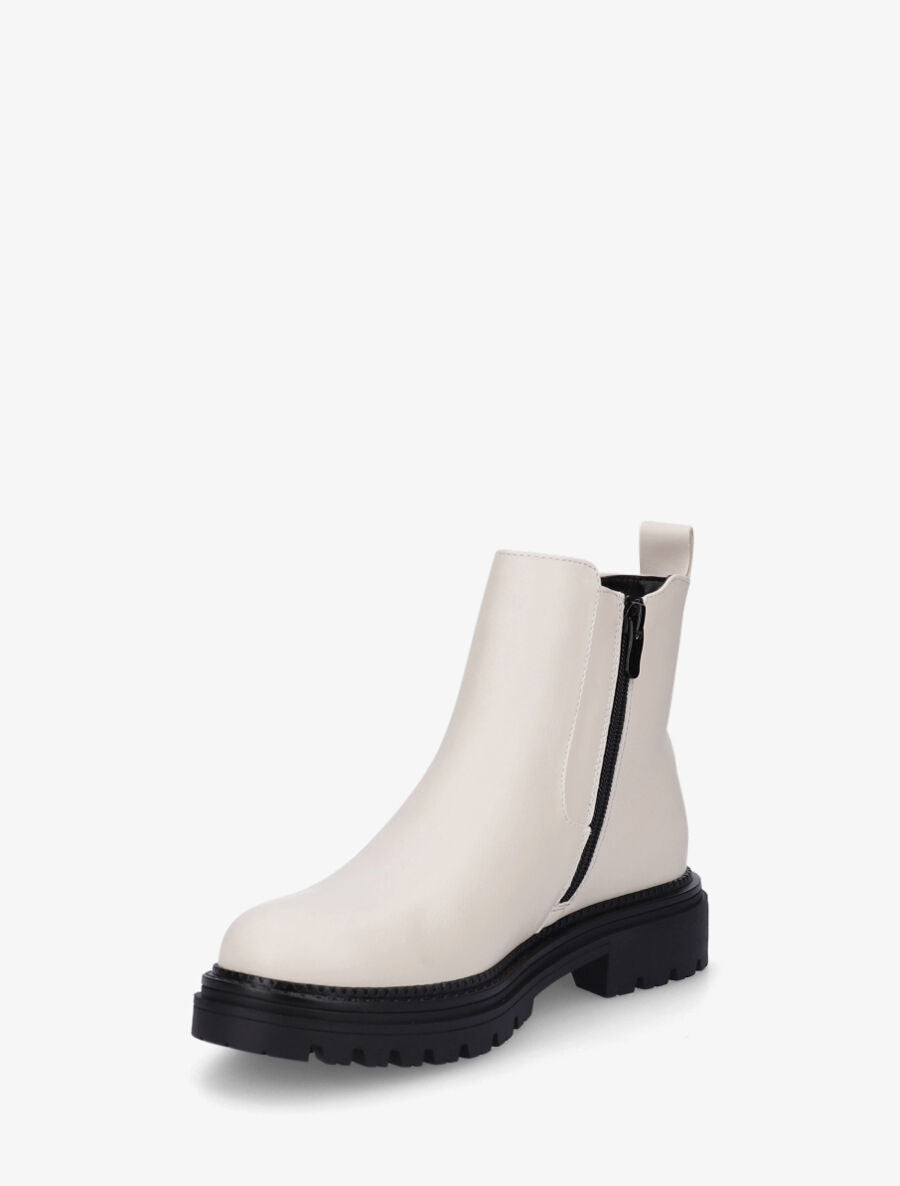 Low boots en simili - Beige - 3