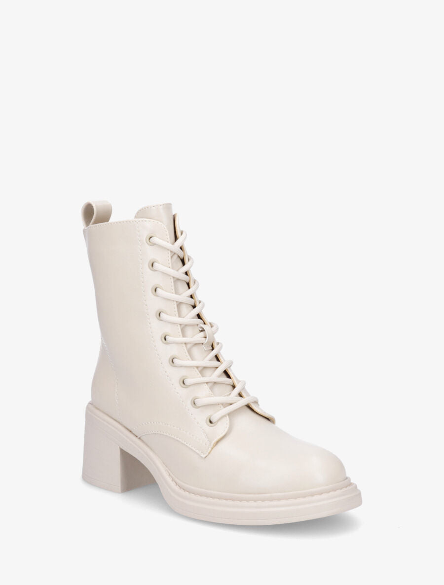 Bottines montantes à talon - Beige - 2