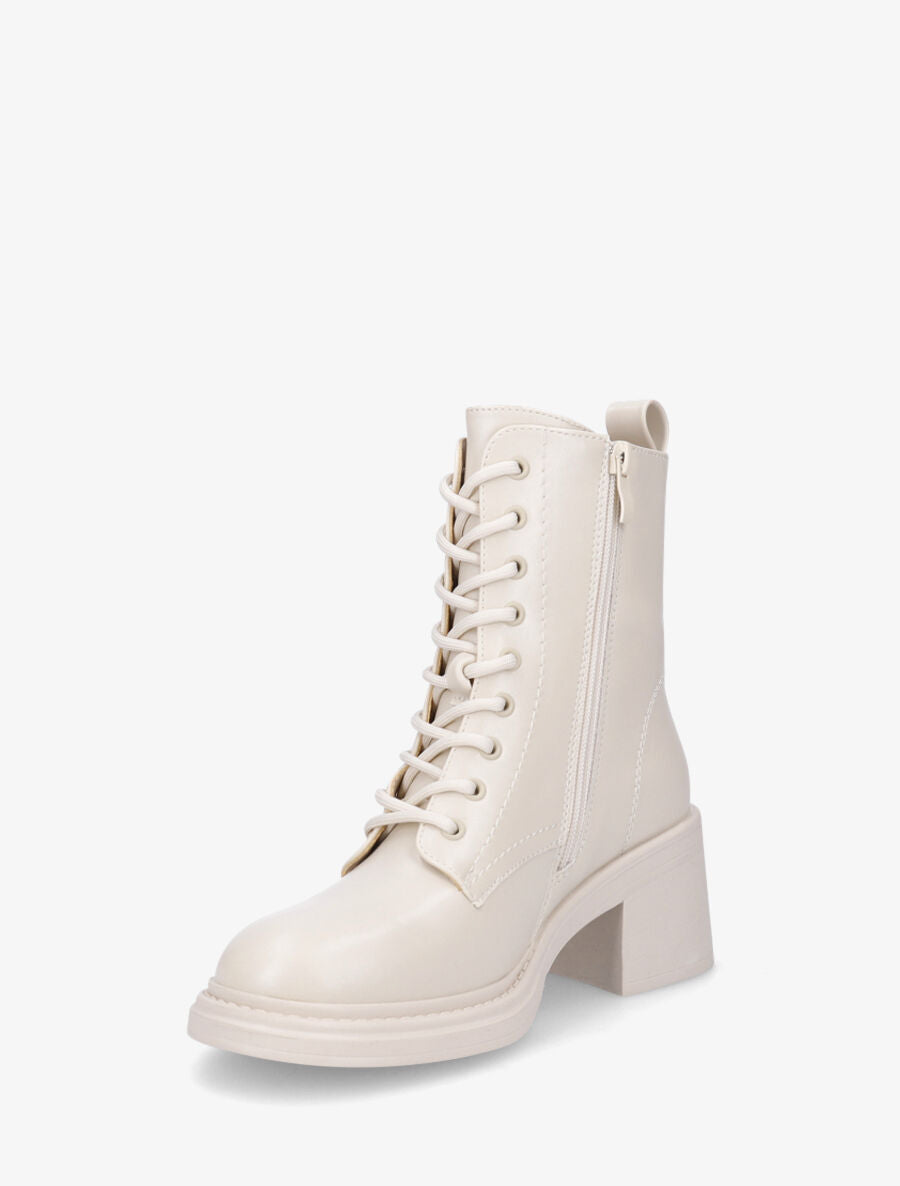 Bottines montantes à talon - Beige - 3