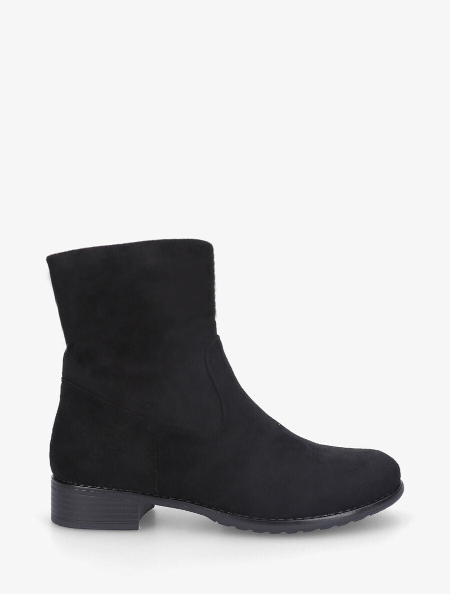 Bottines plates montantes en suédine - Noir - 5
