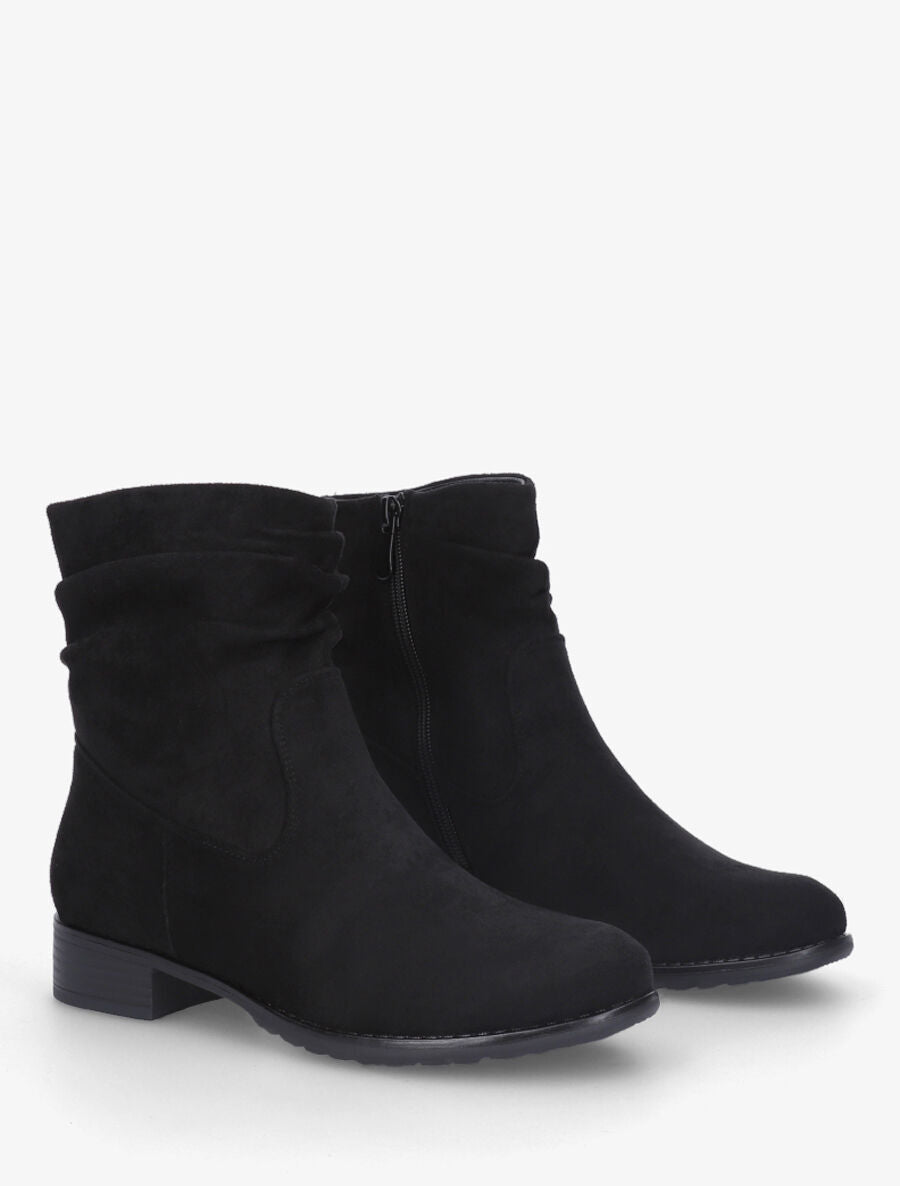Bottines plates montantes en suédine - Noir - 4