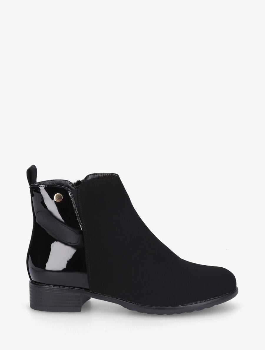 Bottines plates à contrefort vernis - Noir - 5