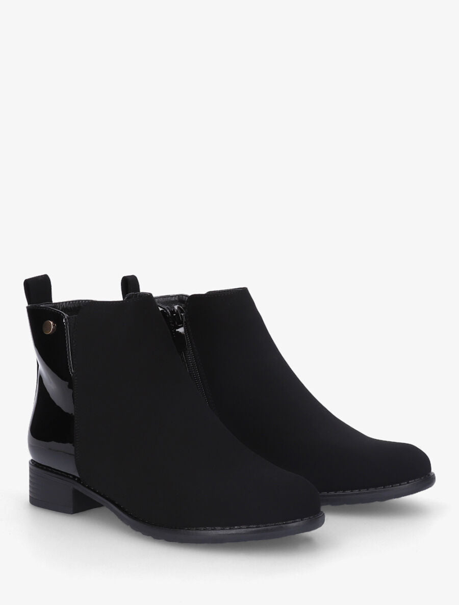 Bottines plates à contrefort vernis - Noir - 4