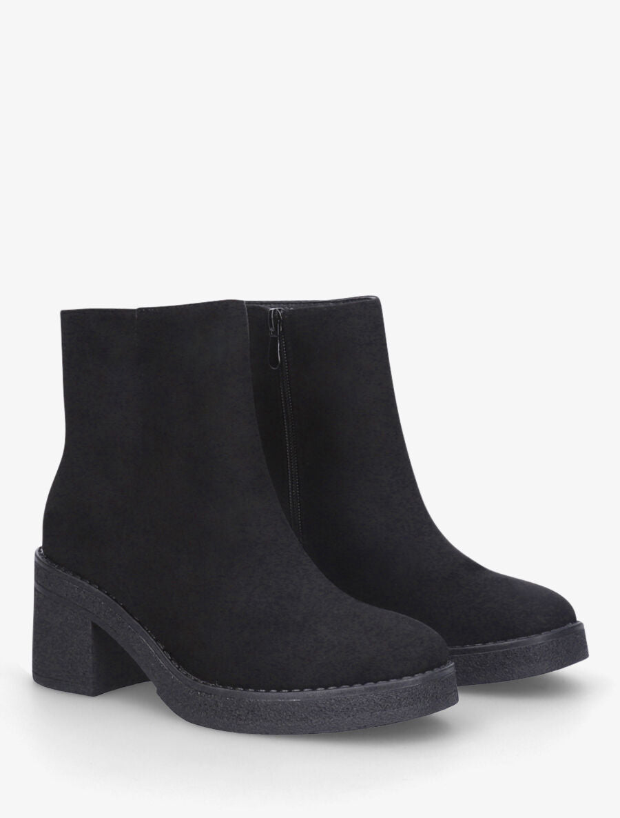 Bottines en suédine - Noir - 4