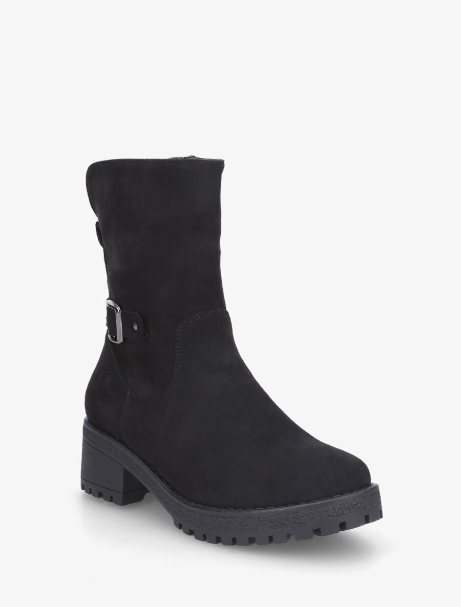 Bottines montantes en suédine - Noir - 2