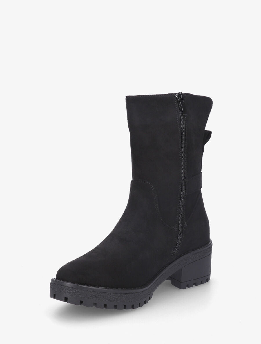 Bottines montantes en suédine - Noir - 3