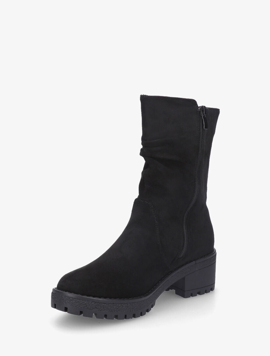 Bottines montantes en suédine - Noir - 3