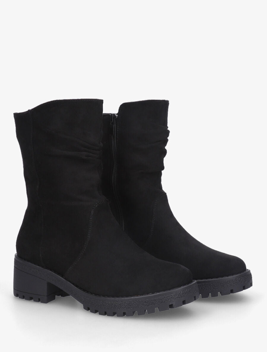 Bottines montantes en suédine - Noir - 4