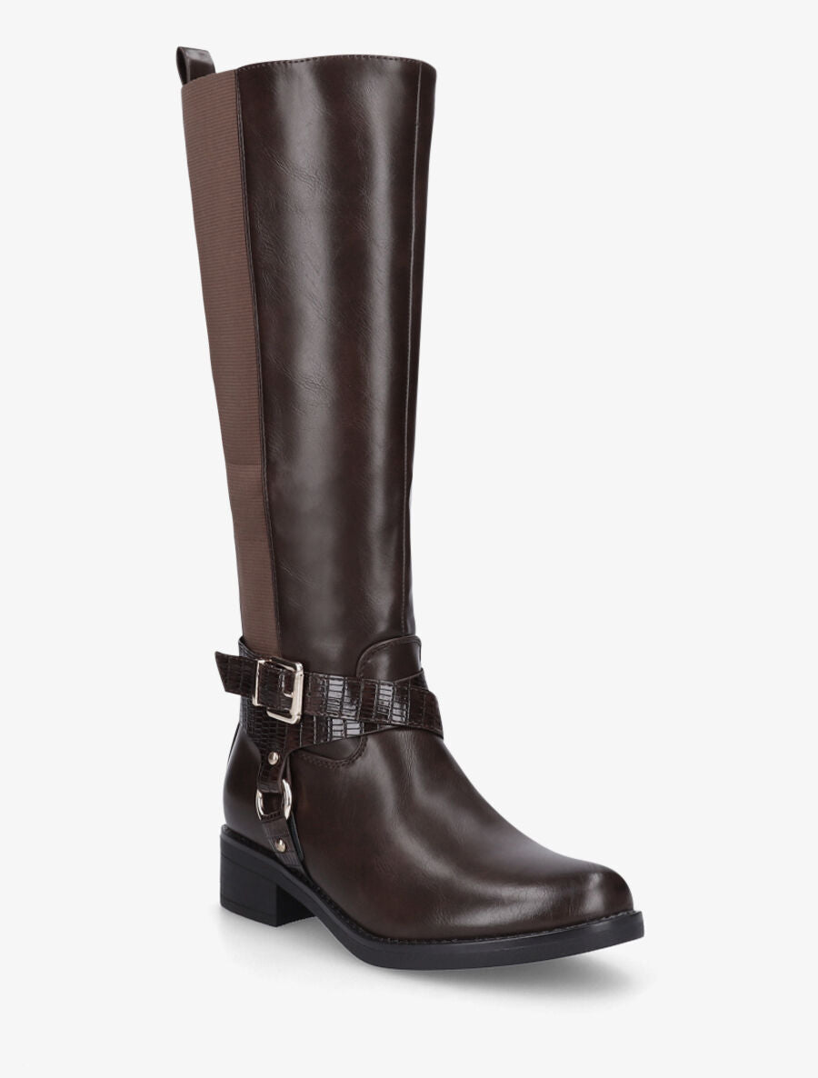 Bottes plates à boucle fantaisie - Marron - 2