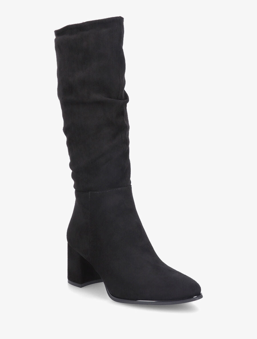 Bottes en suédine à talon - Noir - 2