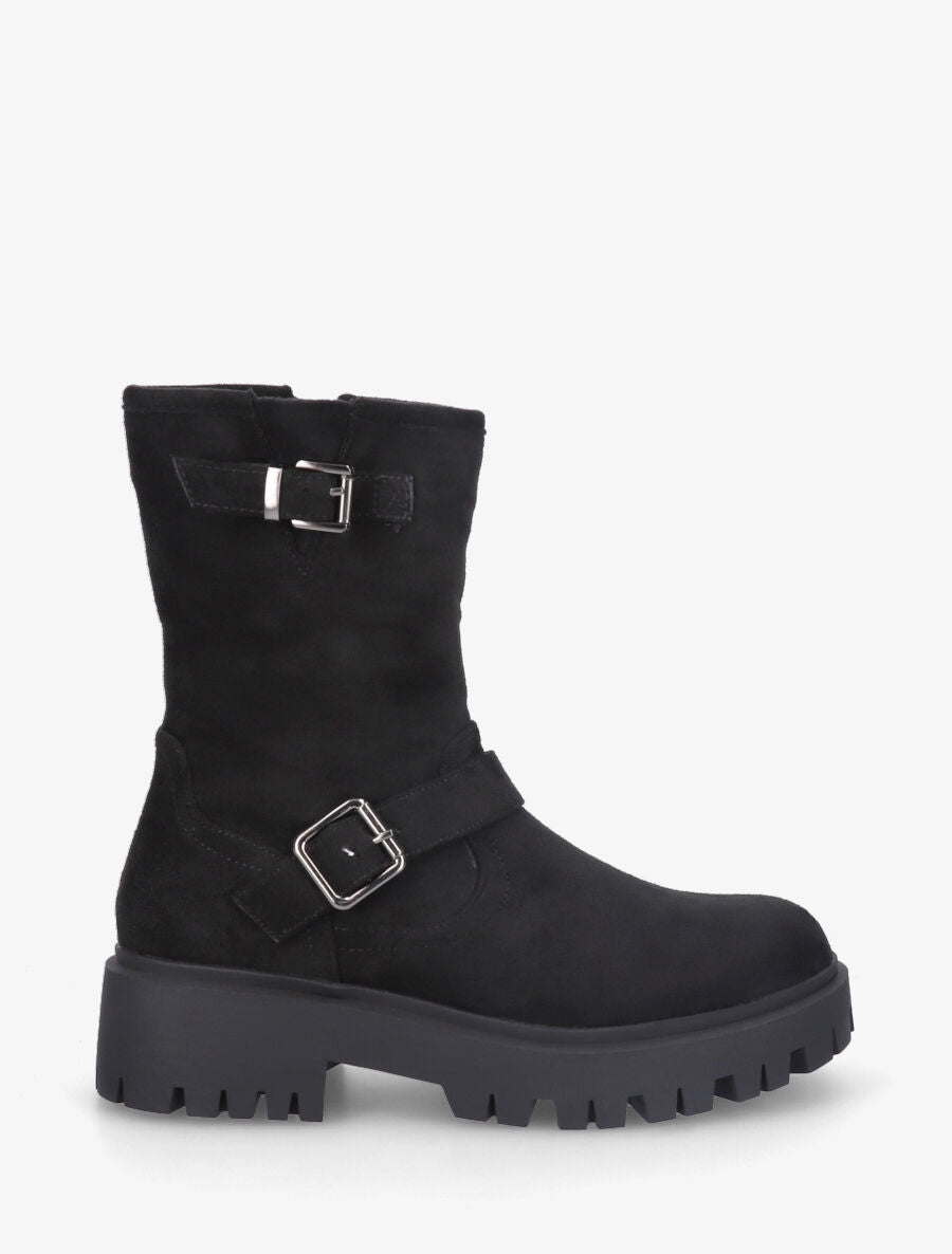 Bottines montantes en suédine - Noir - 1