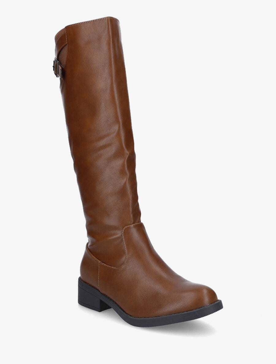 Bottes unies en simili - Camel - 2