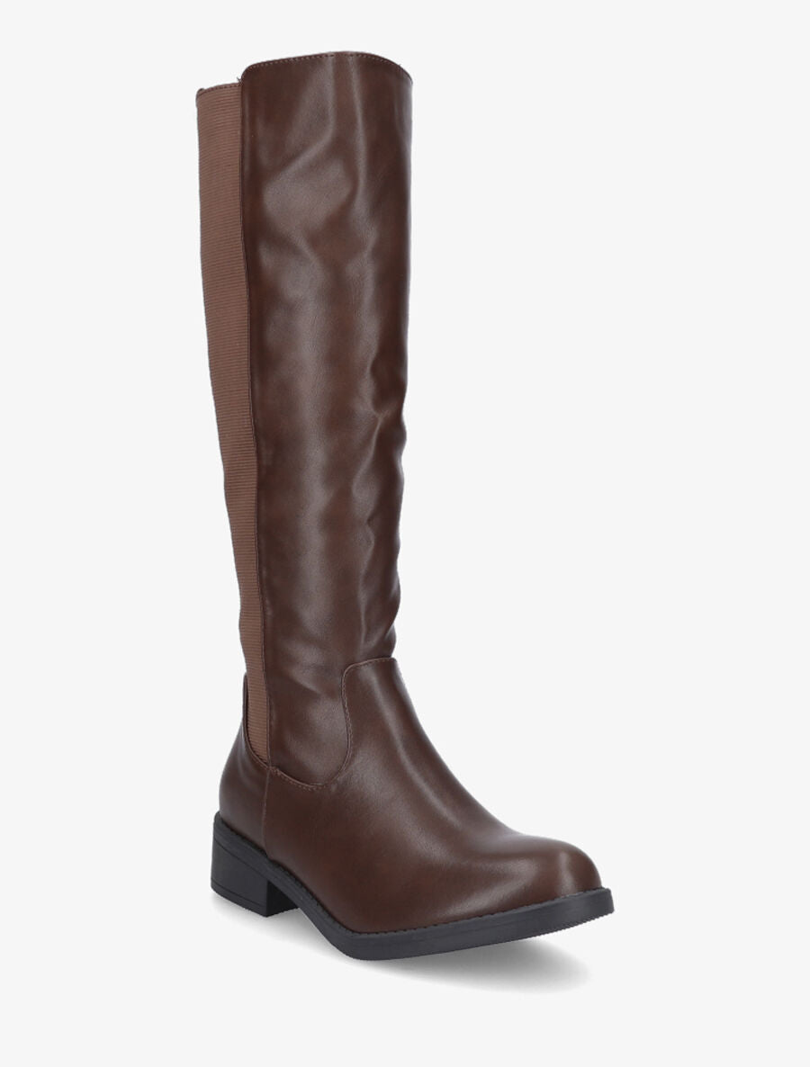 Bottes style cavalière en simili - Marron - 2