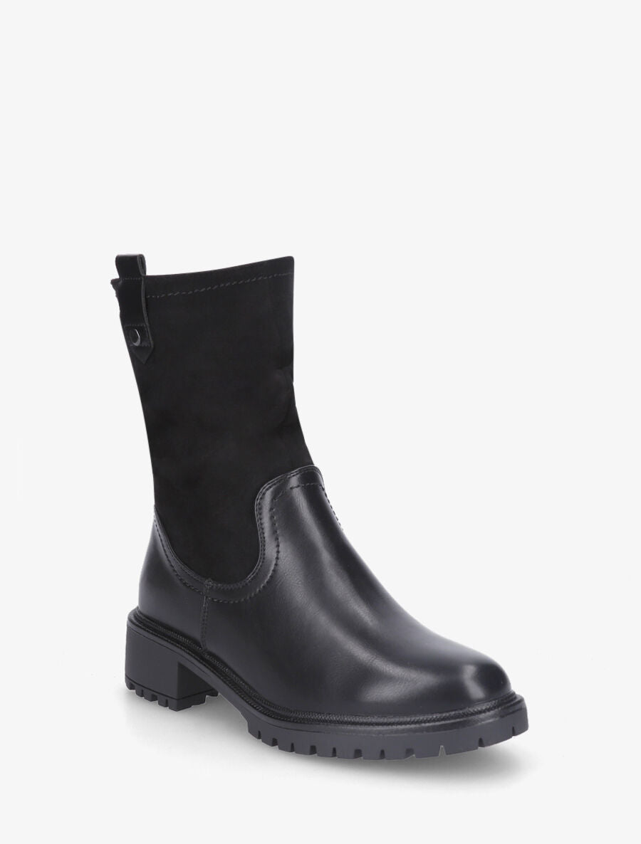 Bottines montantes bi-matière - Noir - 2