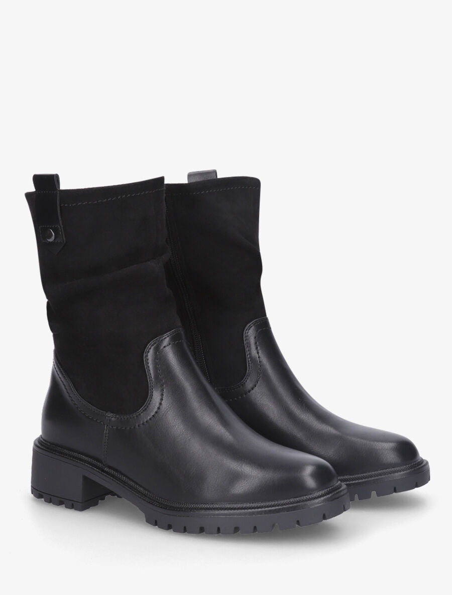 Bottines montantes bi-matière - Noir - 4