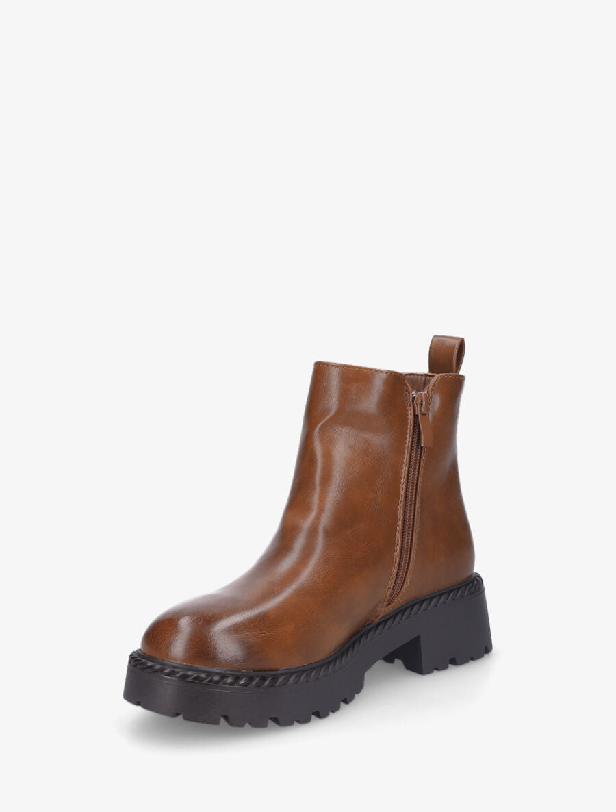 Bottines élastiquées à semelles crantées - Camel - 3