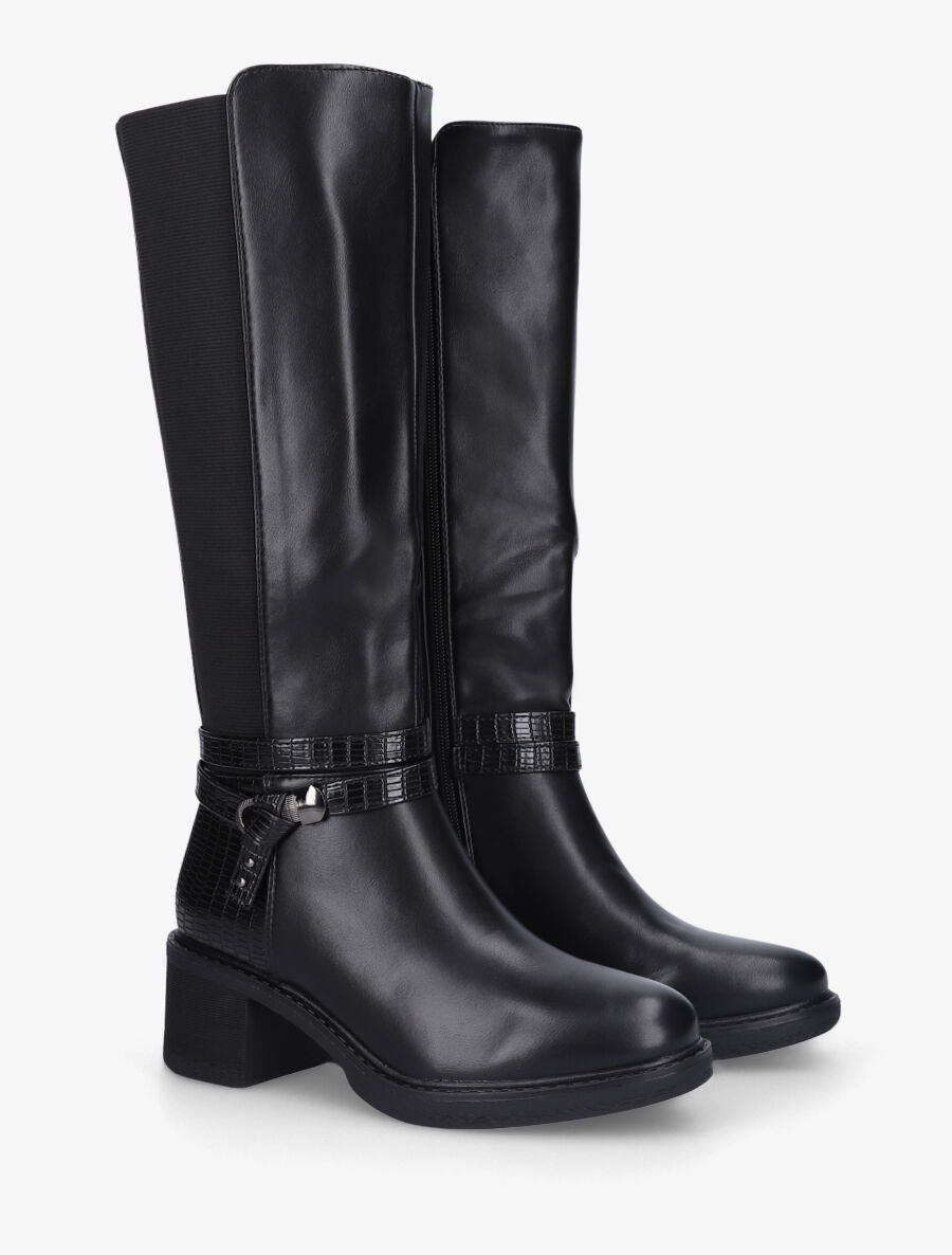 Bottes à contrefort python - Noir - 4