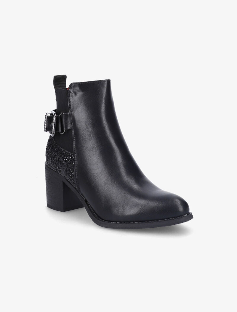 Bottines à contreforts pailletés - Noir - 3