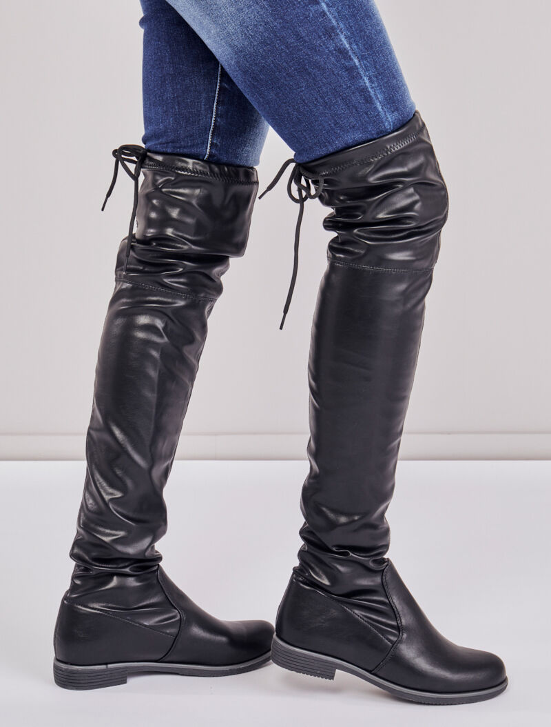 Cuissardes plates en simili - Noir - 5