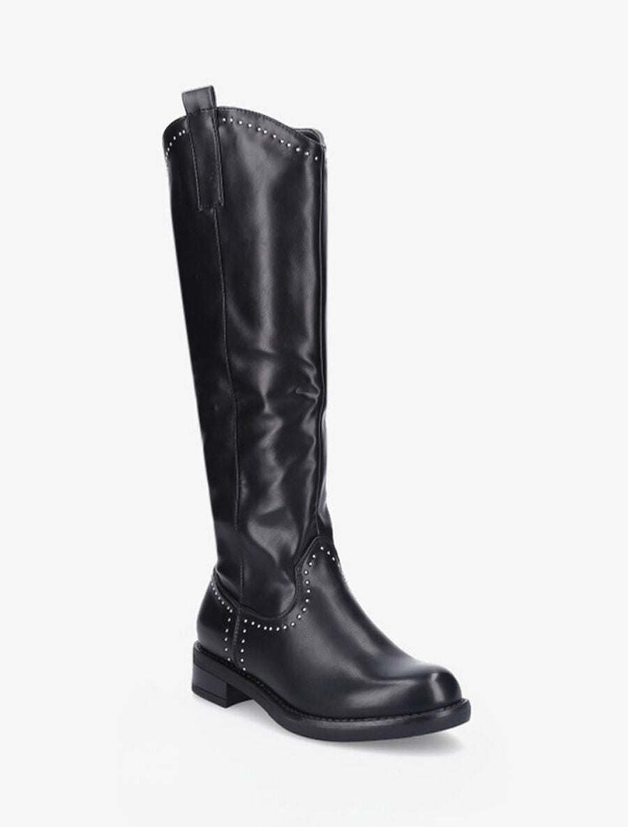 Bottes plates à détails cloutés - Noir - 3