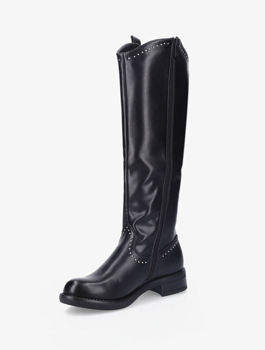 Bottes plates à détails cloutés - Noir - 4