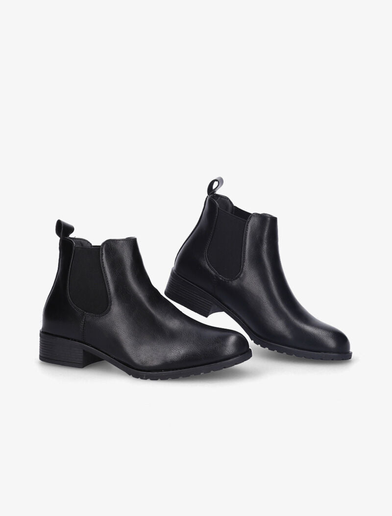 Chelsea boots plates en simili - Noir - 4