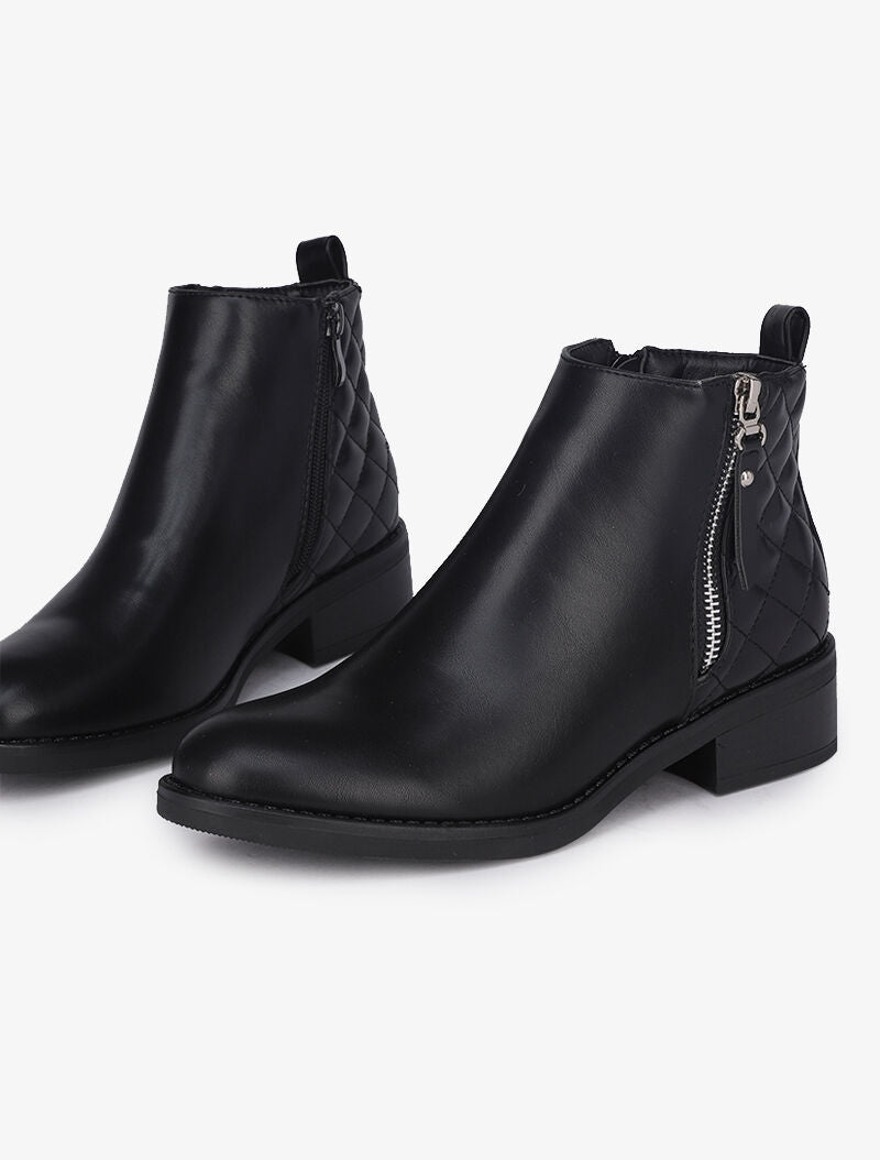 Bottines à contrefort matelassé - Noir - 4
