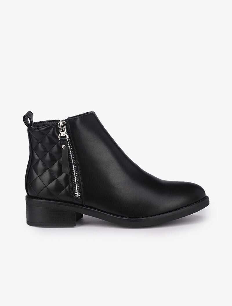 Bottines à contrefort matelassé - Noir - 5