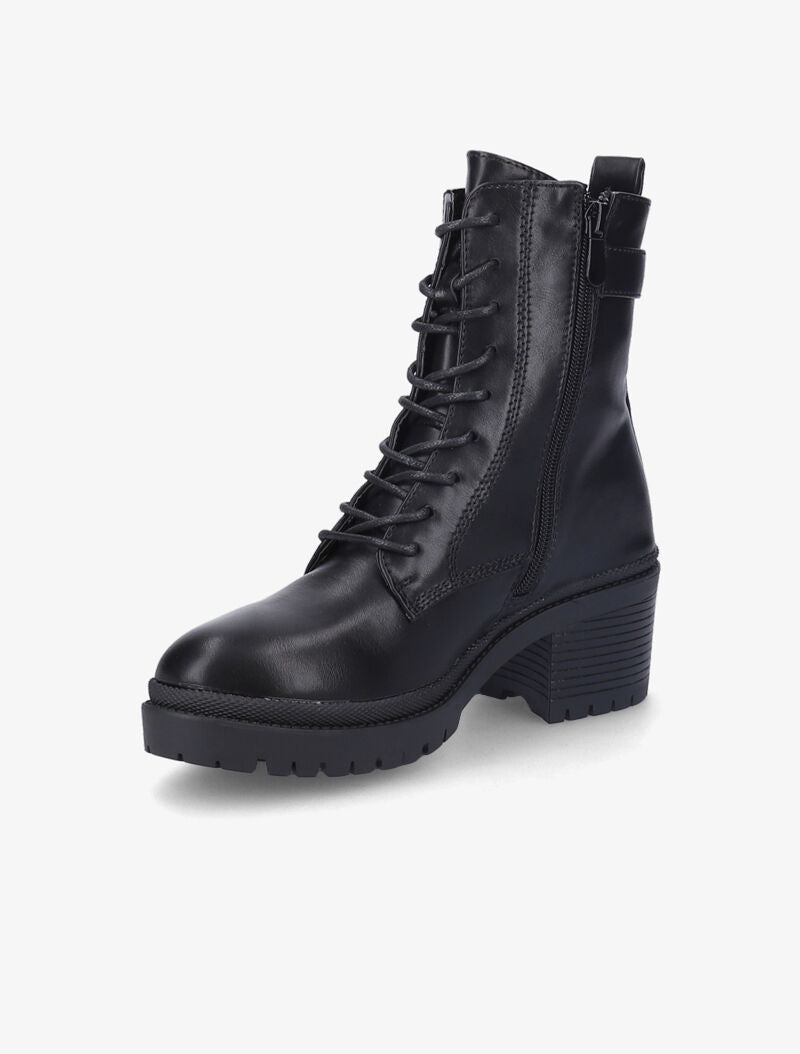 Bottines façon rangers à talon - Noir - 4