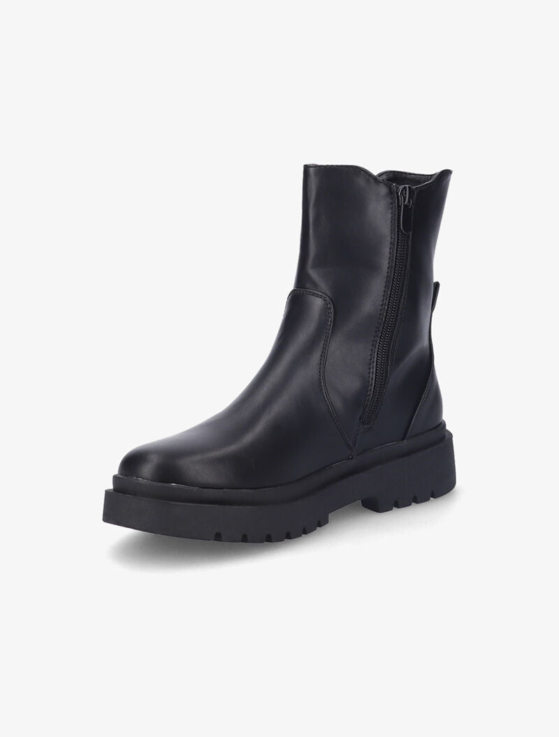 Bottines unies à ganse élastiquée côtelée - Noir - 4