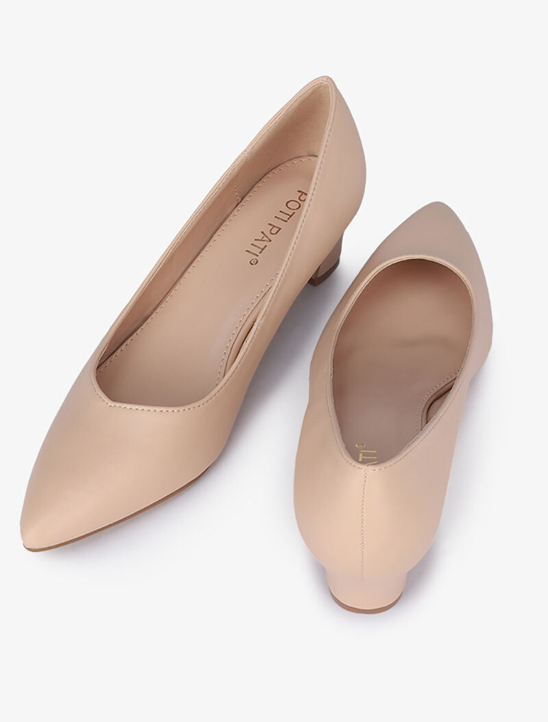 Escarpins à petits talons - Beige - 1