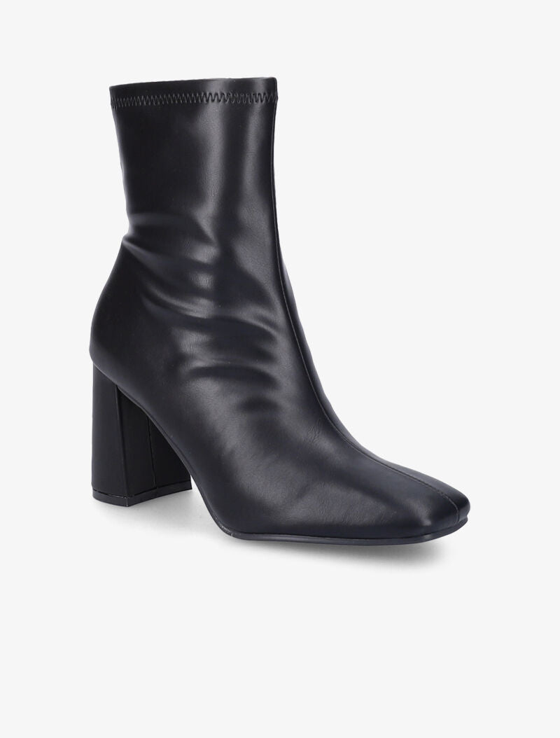 Bottines style chaussette à bouts carrés - Noir - 3