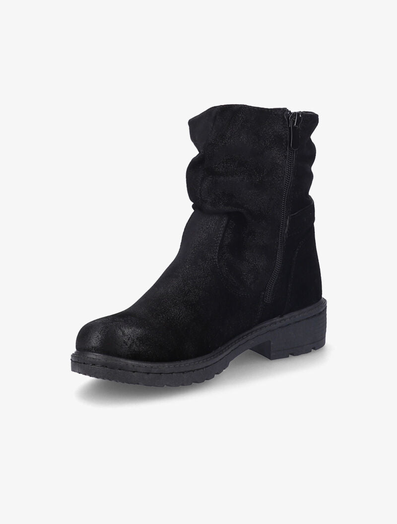 Bottines suédées effet plissé - Noir - 4